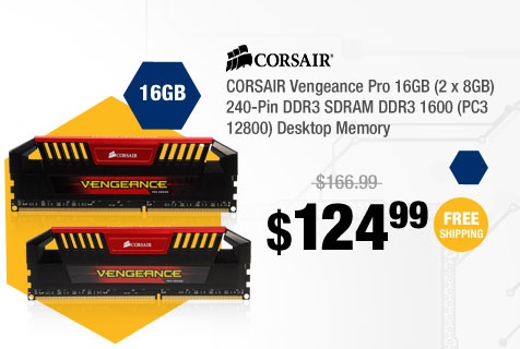CORSAIR Vengeance Pro 16GB (2 x 8GB) 240-Pin DDR3 SDRAM DDR3 1600 (PC3 12800) Desktop Memory