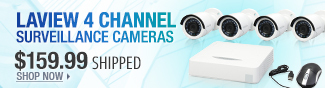 Newegg Flash  LaView 4 Channel Surveillance Cameras