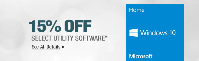 15% OFF SELECT UTILITY SOFTWARE*