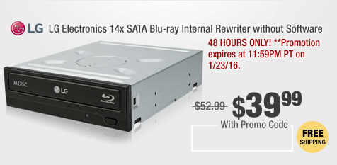 LG Electronics 14x SATA Blu-ray Internal Rewriter without Software