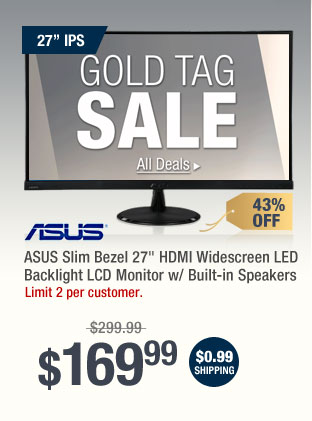 ASUS Slim Bezel 27" HDMI Widescreen LED Backlight LCD Monitor w/ Built-in Speakers