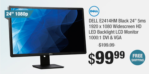 DELL E2414HM Black 24 5ms 1920 x 1080 Widescreen HD LED Backlight LCD Monitor 1000:1 DVI & VGA