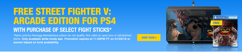 FREE STREET FIGHTER V: ARCADE EDITION FOR PS4 WHEN YOU BUY SELECT FIGHT STICKS*