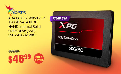 ADATA XPG SX850 2.5" 128GB SATA III 3D NAND Internal Solid State Drive (SSD) SSD-SX850-128G
