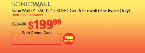 SonicWall 01-SSC-0217 SOHO Gen 6 Firewall (Hardware Only)
