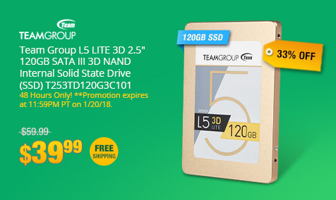 Team Group L5 LITE 3D 2.5" 120GB SATA III 3D NAND Internal Solid State Drive (SSD) T253TD120G3C101