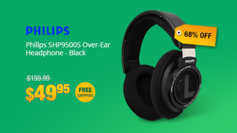 Philips SHP9500S Over-Ear Headphone - Black