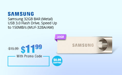 Samsung 32GB BAR (Metal) USB 3.0 Flash Drive, Speed Up to 150MB/s (MUF-32BA/AM)