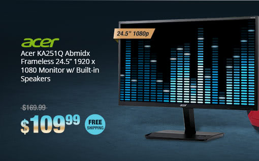 Acer KA251Q Abmidx Frameless 24.5 1920 x 1080 Monitor w/ Built-in Speakers