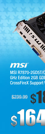 MSI R7870-2GD5T/OC Radeon HD 7870 GHz Edition 2GB GDDR5 HDCP Ready CrossFireX Support Video Card