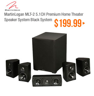 MartinLogan MLT-2 5.1CH Premium Home Theater Speaker System Black System 