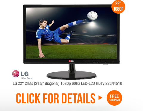 LG 22 inch Class (21.5 inch diagonal) 1080p 60Hz LED-LCD HDTV 22LN4510
