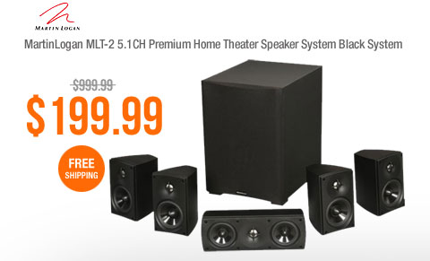 MartinLogan MLT-2 5.1CH Premium Home Theater Speaker System Black System 
