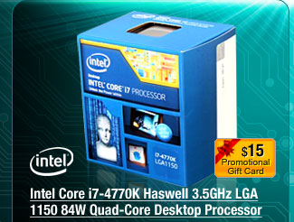 Intel Core i7-4770K Haswell 3.5GHz LGA 1150 84W Quad-Core Desktop Processor