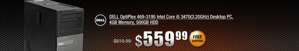 DELL OptiPlex 469-3195 Intel Core i5 3470(3.20GHz) Desktop PC, 4GB Memory, 500GB HDD