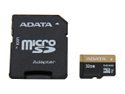 ADATA Premier Pro 32GB Micro SDHC Flash Card w/Adapter Model AUSDH32GUI1-RA1 