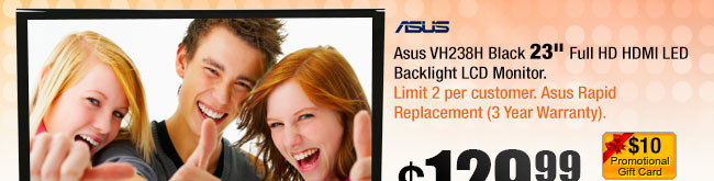 Asus VH238H Black 23" Full HD HDMI LED Backlight LCD Monitor