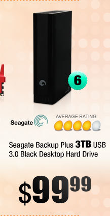 Seagate Backup Plus 3TB USB 3.0 Black Desktop Hard Drive