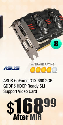 ASUS GeForce GTX 660 2GB GDDR5 HDCP Ready SLI Support Video Card