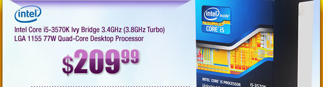 Intel Core i5-3570K Ivy Bridge 3.4GHz (3.8GHz Turbo) LGA 1155 77W Quad-Core Desktop Processor