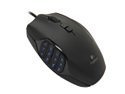 Logitech G600 MMO Gaming Mouse 910-002864 Black 20 Buttons Tilt Wheel USB Wired Laser 8200 dpi Mouse 