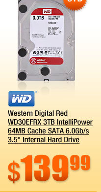 Western Digital Red WD30EFRX 3TB IntelliPower 64MB Cache SATA 6.0Gb/s 3.5 inch Internal Hard Drive 