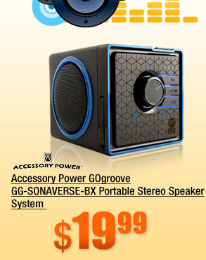 Accessory Power GOgroove GG-SONAVERSE-BX Portable Stereo Speaker System for Apple iPhone 4 & 4S / Motorola RAZR MAXX / Samsung Galaxy S III, Nexus, Note / HTC One, EVO / LG Optimus 4X and More Smartphones 