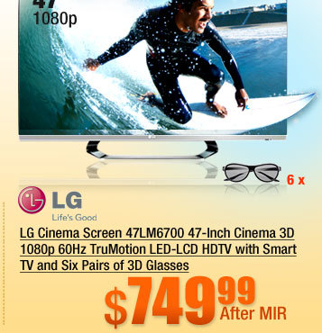 LG 47 inch Class (46.9 inch Diag.) 1080p 120Hz LED-LCD HDTV 47LM6700