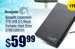 Seagate Expansion 1TB USB 3.0 Black Portable Hard Drive STBX1000101