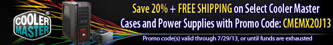 Save 20% + Free Shipping on select CoolerMaster Cases and Power Supplies with Promo Code