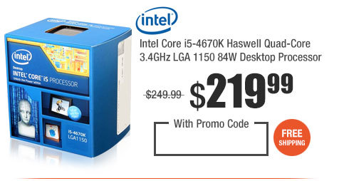 Intel Core i5-4670K Haswell Quad-Core 3.4GHz LGA 1150 84W Desktop Processor