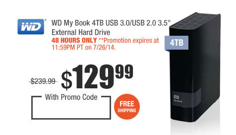 WD My Book 4TB USB 3.0/USB 2.0 3.5" External Hard Drive
