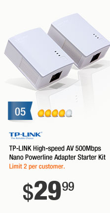 TP-LINK High-speed AV 500Mbps Nano Powerline Adapter Starter Kit