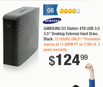 SAMSUNG D3 Station 4TB USB 3.0 3.5" Desktop External Hard Drive, Black