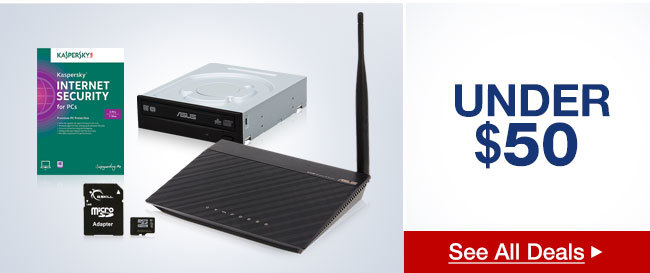 Under $50. Software, ODD, SDcard, Router.