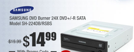SAMSUNG DVD Burner 24X DVD+/-R SATA Model SH-224DB/RSBS