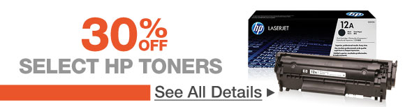 30% OFF SELECT HP TONERS