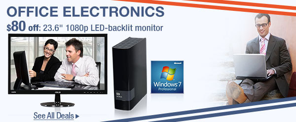 OFFICE ELECTRONICS. $80 off: 23.6" 1080p LED-backlit monitor