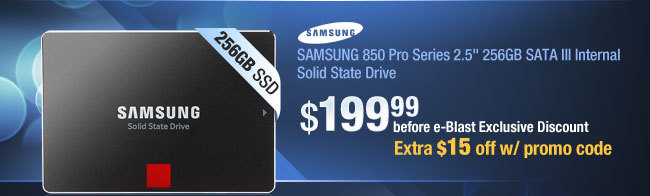 SAMSUNG 850 Pro Series 2.5" 256GB SATA III Internal Solid State Drive