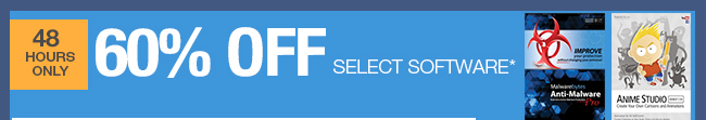 48 Hours Only. 60% OFF SELECT SOFTWARE*