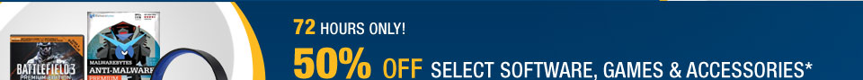 72 hours only!
50% OFF Select Software & Games*