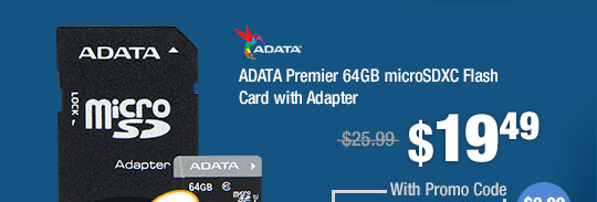 ADATA Premier 64GB microSDXC Flash Card with Adapter