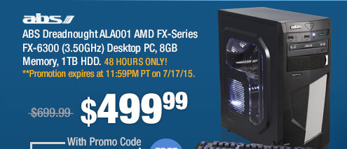 ABS Dreadnought ALA001 AMD FX-Series FX-6300 (3.50GHz) Desktop PC, 8GB Memory, 1TB HDD