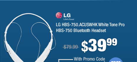 LG HBS-750.ACUSWHK White Tone Pro HBS-750 Bluetooth Headset