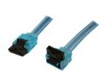 OKGEAR 18" SATA 6 Gbps Cable, Straight to Right Angle W/Metal Latch, UV Blue, Backward Compatible with 3 Gbps and 1.5 Gbps