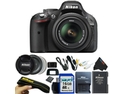 Nikon D5200 24.1 MP Digital SLR Camera w/ 18-55mm f/3.5-5.6 AF-S DX VR Lens Kit + 16GB Pixi-Basic Accessory Bundle (Black)