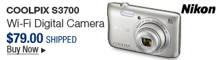 Newegg Flash - Nikon Coolpix S3700 Wi-Fi Digital Camera (Silver)