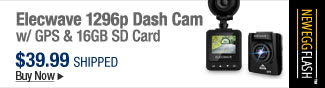 Newegg Flash - Elecwave 1296P Dash Cam w/ GPS & 16GB SD Card