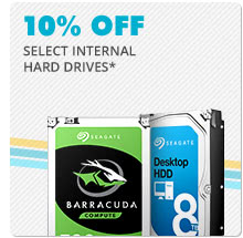 10% OFF SELECT INTERNAL HARD DRIVES*