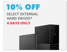 10% OFF SELECT EXTERNAL HARD DRIVES*